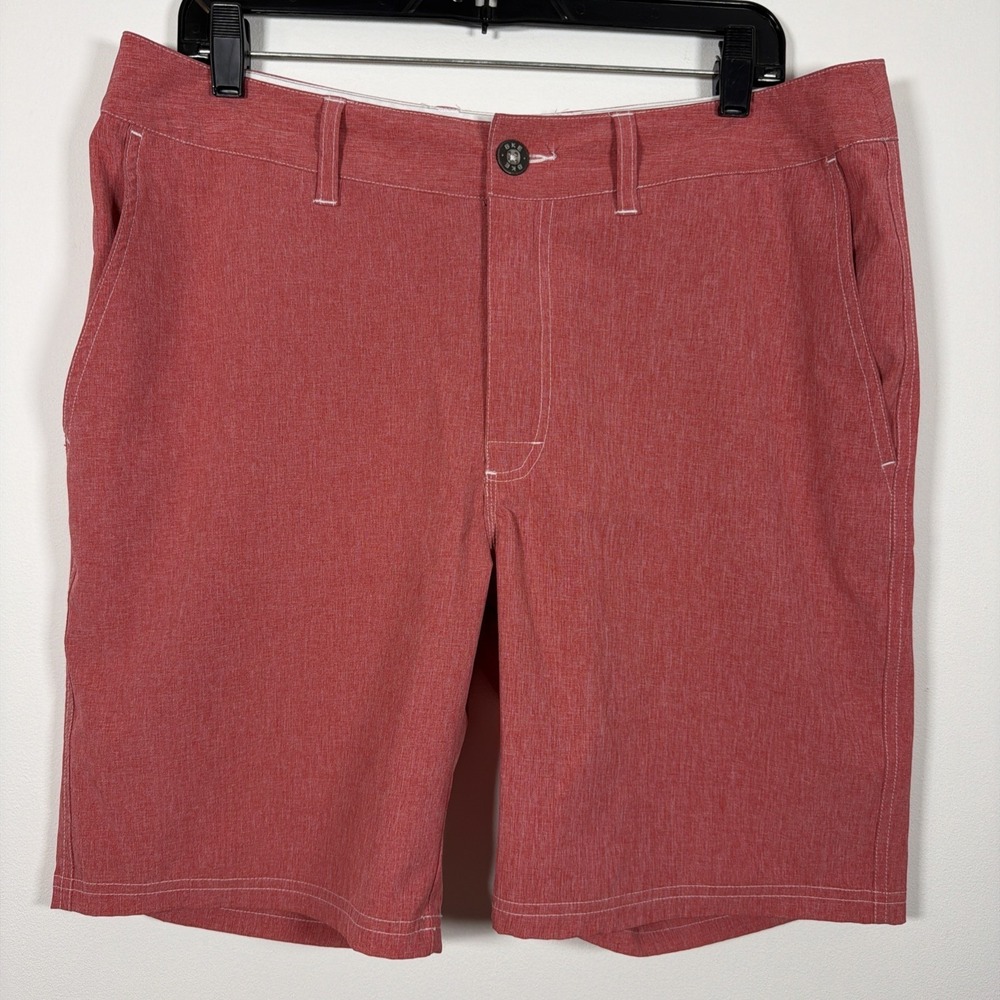 BKE Hybrid Standard Fit Surf and Turf Shorts 33 Red Lined Pockets‎ Summer Beach